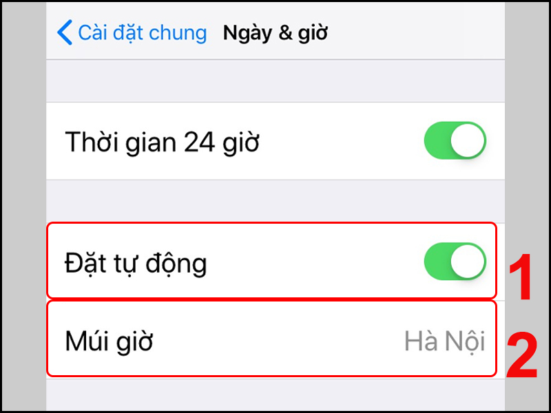 Đặt giờ tự động cho iPhone